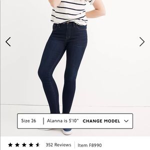 Madewell 9” Mid Rise Skinny Jeans